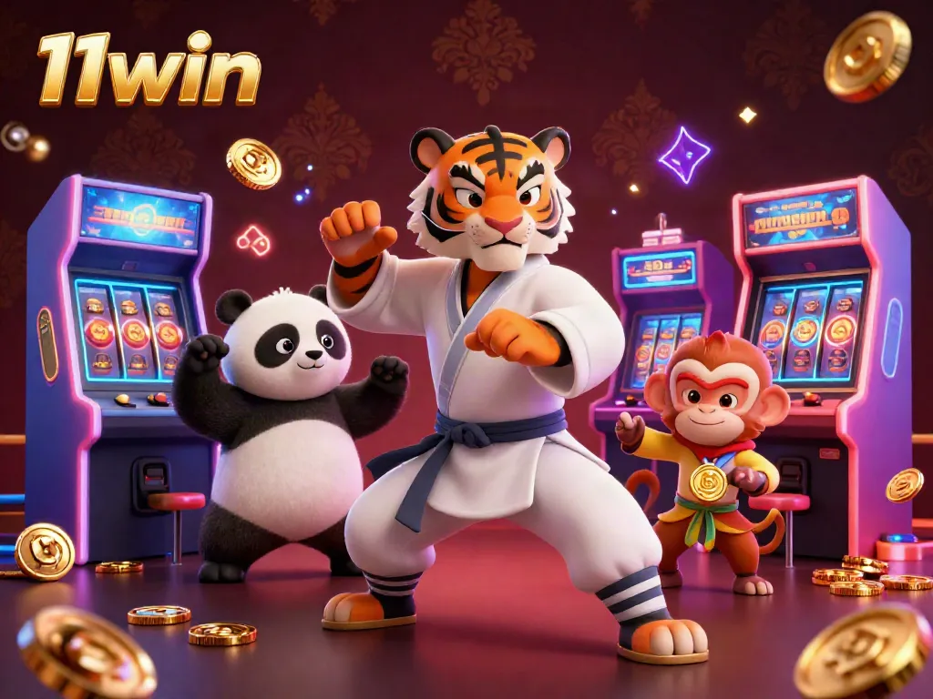 Engage with thrilling gameplay at 11win in this lively 3D casino-themed illustration.