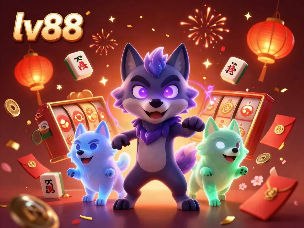 Experience thrilling gameplay with lv88's vibrant online casino atmosphere featuring glowing wolf characters and dynamic gaming elements.